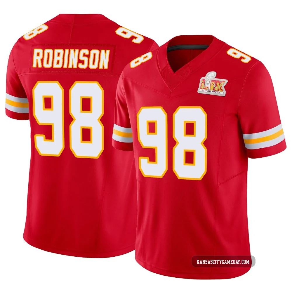 Youth Janarius Robinson Kansas City Chiefs ＃98 Limited Red Vapor F.U.S.E. Super Bowl LIX Jersey