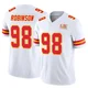 Youth Janarius Robinson Kansas City Chiefs ＃98 Limited White Vapor F.U.S.E. Super Bowl LIX Jersey