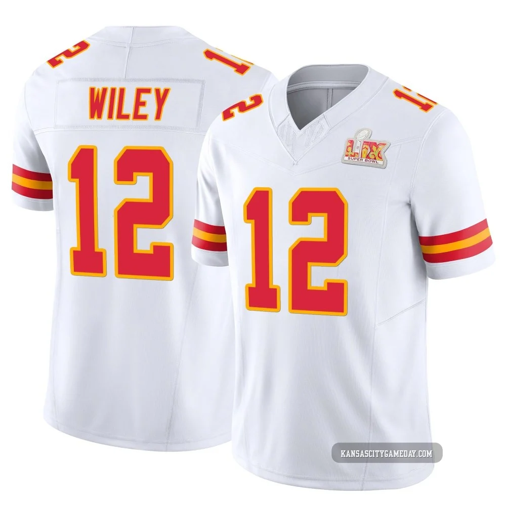 Youth Jared Wiley Kansas City Chiefs ＃12 Limited White Vapor F.U.S.E. Super Bowl LIX Jersey