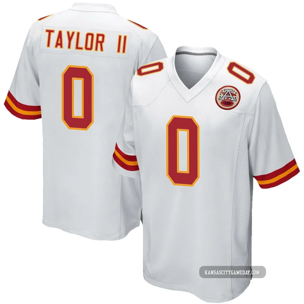 Youth Jason Taylor II Kansas City Chiefs ＃0 Game White Jersey