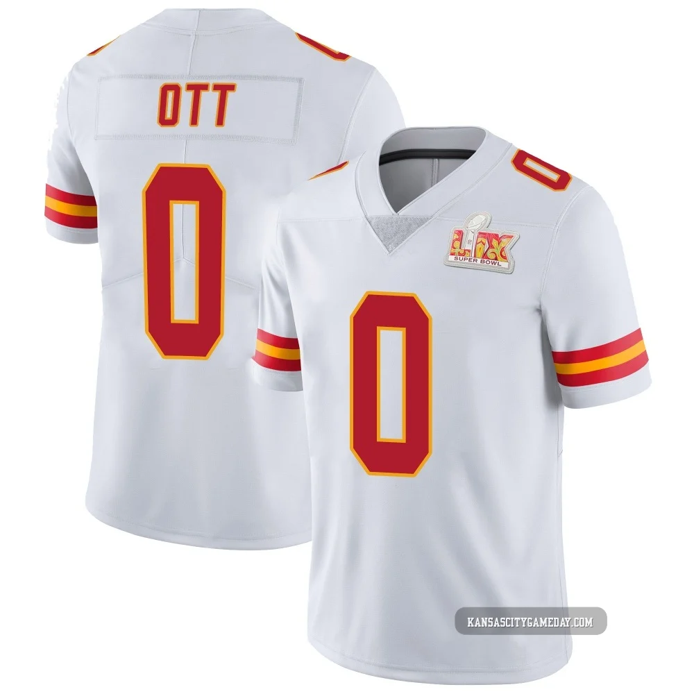 Youth Jaydn Ott Kansas City Chiefs ＃0 Limited White Vapor Untouchable Super Bowl LIX Jersey