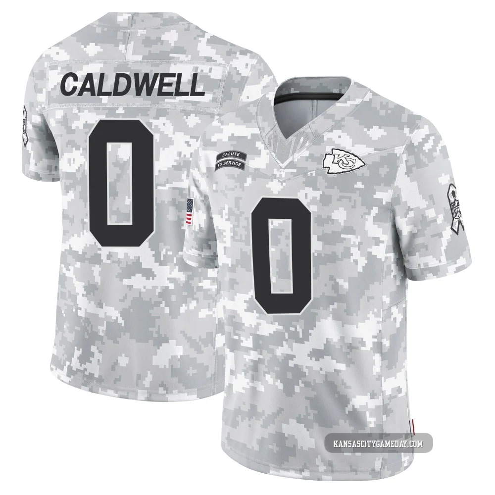 Youth Jeff Caldwell Kansas City Chiefs ＃0 Limited Arctic Camo 2024 Salute to Service Jersey