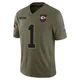Youth Jerick McKinnon Kansas City Chiefs ＃1 Limited Olive 2025 Salute to Service Jersey