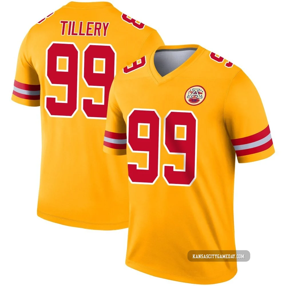 Youth Jerry Tillery Kansas City Chiefs ＃99 Legend Gold Inverted Jersey
