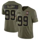 Youth Jerry Tillery Kansas City Chiefs ＃99 Limited Olive 2025 Salute to Service Jersey