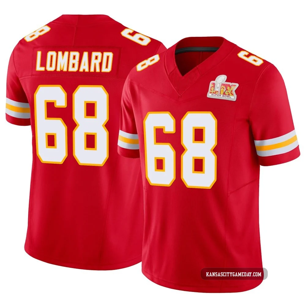 Youth Joey Lombard Kansas City Chiefs ＃68 Limited Red Vapor F.U.S.E. Super Bowl LIX Jersey