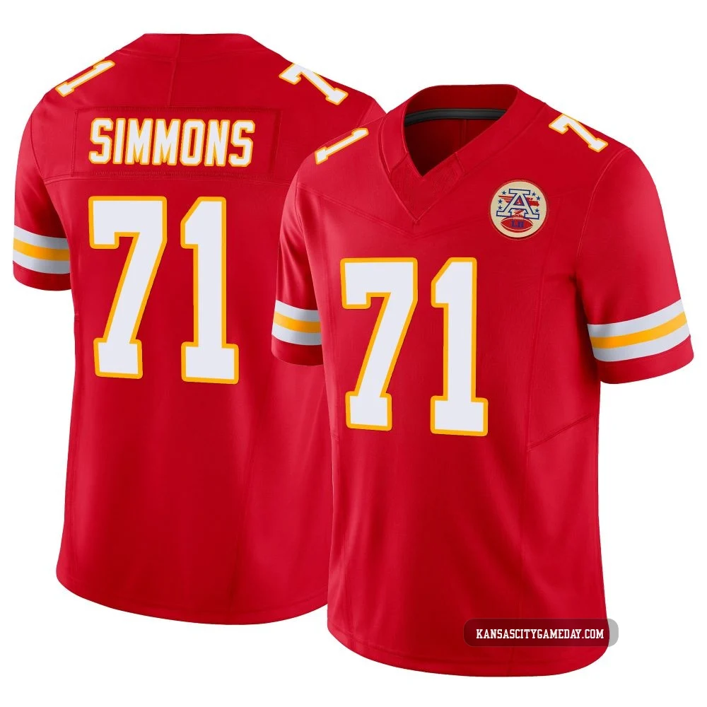 Youth Josh Simmons Kansas City Chiefs ＃71 Limited Red Vapor F.U.S.E. Jersey