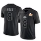Youth Justyn Ross Kansas City Chiefs ＃8 Limited Black Reflective Super Bowl LIX Jersey
