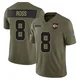 Youth Justyn Ross Kansas City Chiefs ＃8 Limited Olive 2025 Salute to Service Jersey