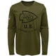 Youth Kansas City Chiefs Legend Olive 2018 Salute to Service Performance Long Sleeve T-Shirt