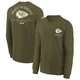 Youth Kansas City Chiefs Olive 2025 Salute to Service Sideline Long Sleeve T-Shirt