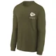 Youth Kansas City Chiefs Olive 2025 Salute to Service Sideline Long Sleeve T-Shirt