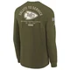 Youth Kansas City Chiefs Olive 2025 Salute to Service Sideline Long Sleeve T-Shirt