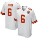 Youth Kenny Cook Kansas City Chiefs ＃6 Game White Jersey