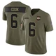 Youth Kenny Cook Kansas City Chiefs ＃6 Limited Olive 2025 Salute to Service Jersey