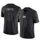 Youth Key'Shawn Smith Kansas City Chiefs ＃8 Limited Black Reflective Jersey