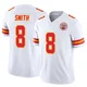 Youth Key'Shawn Smith Kansas City Chiefs ＃8 Limited White Vapor F.U.S.E. Jersey