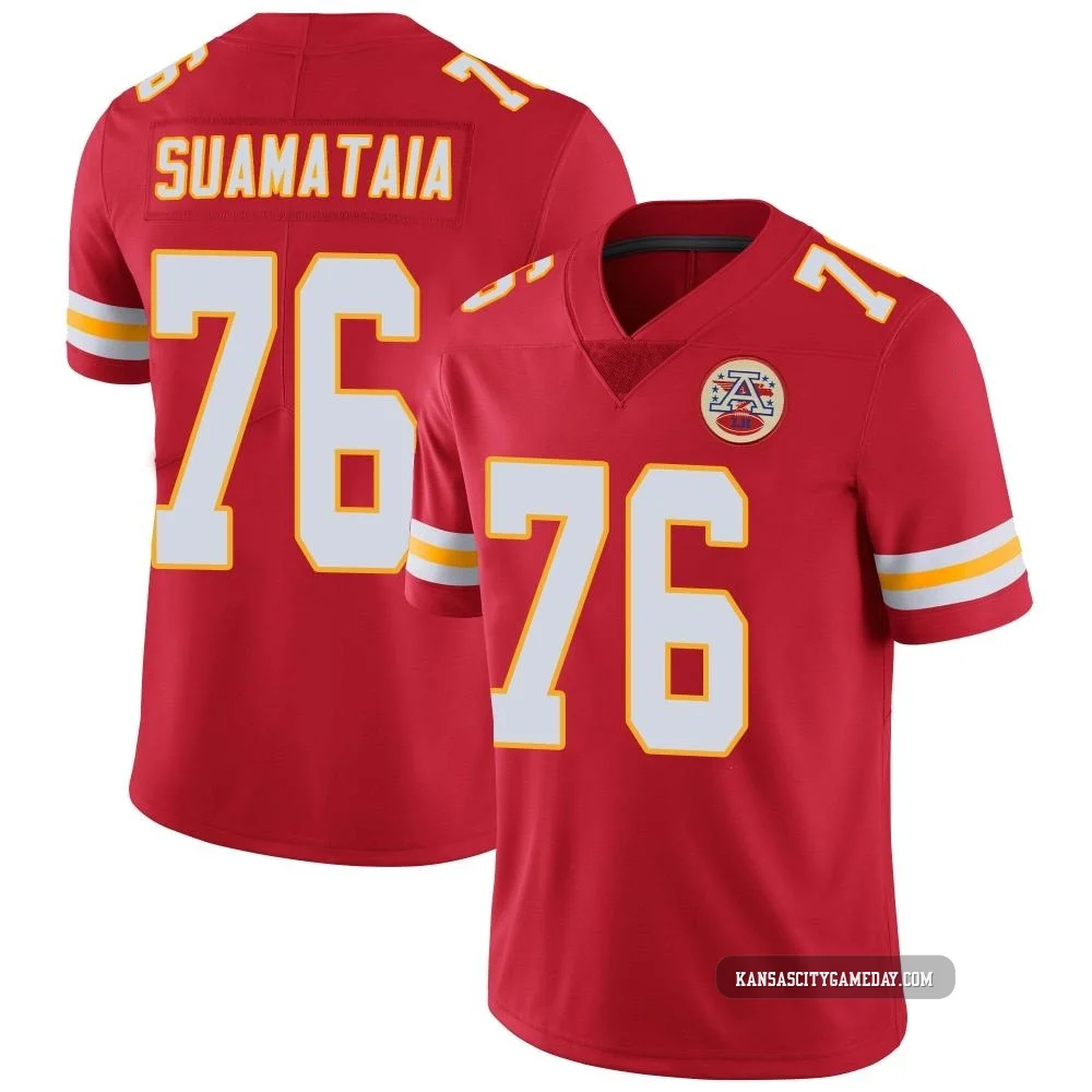 Youth Kingsley Suamataia Kansas City Chiefs ＃76 Limited Red Team Color Vapor Untouchable Jersey