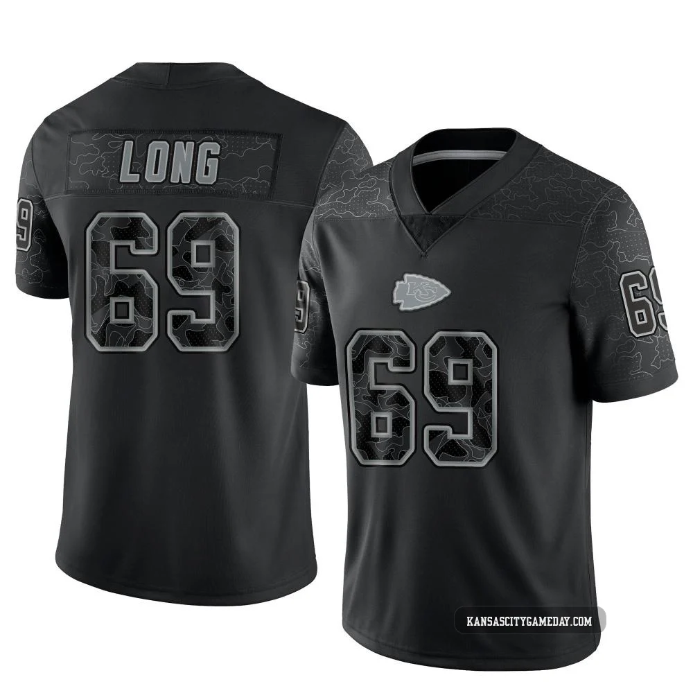 Youth Kyle Long Kansas City Chiefs ＃69 Limited Black Reflective Jersey