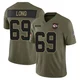 Youth Kyle Long Kansas City Chiefs ＃69 Limited Olive 2025 Salute to Service Jersey
