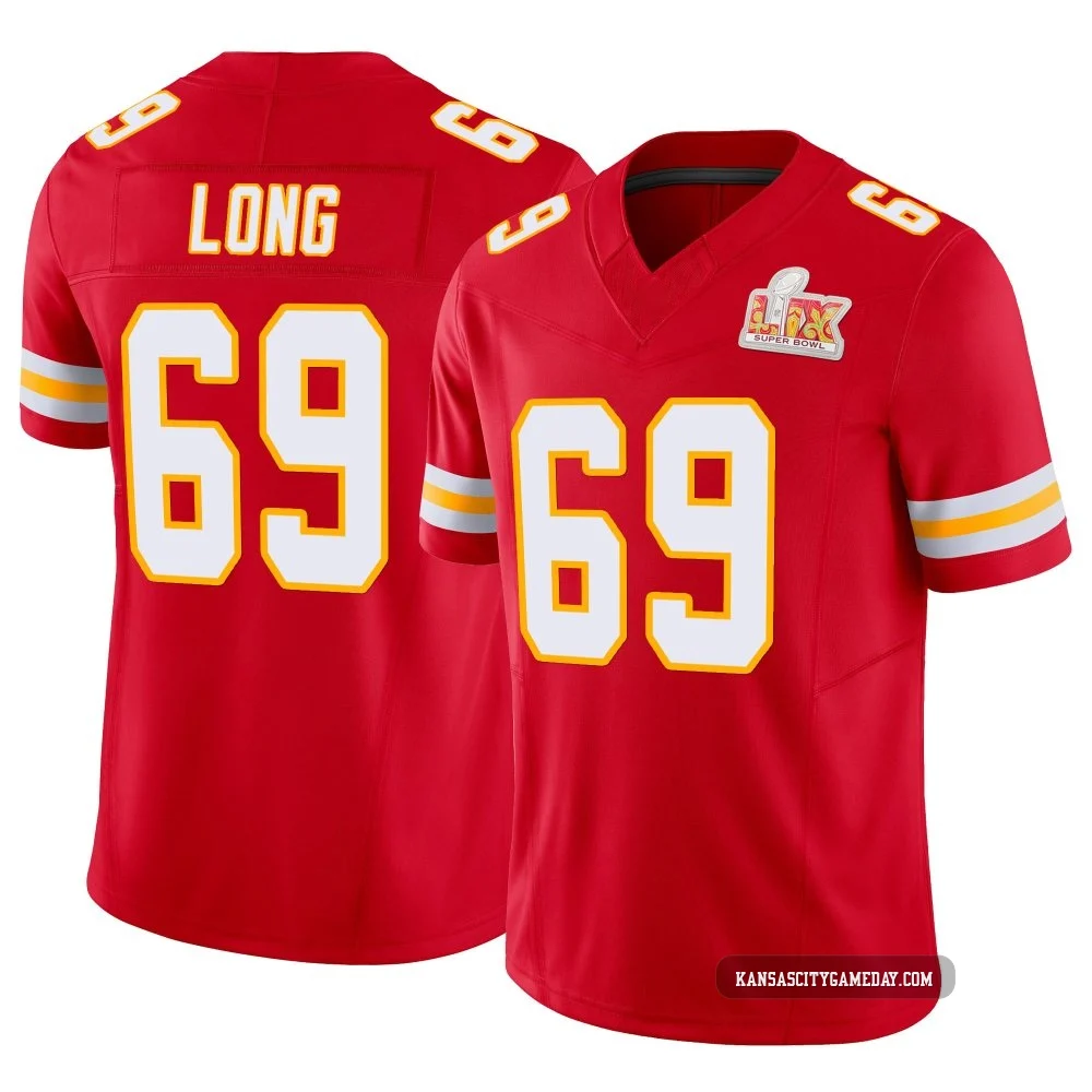 Youth Kyle Long Kansas City Chiefs ＃69 Limited Red Vapor F.U.S.E. Super Bowl LIX Jersey