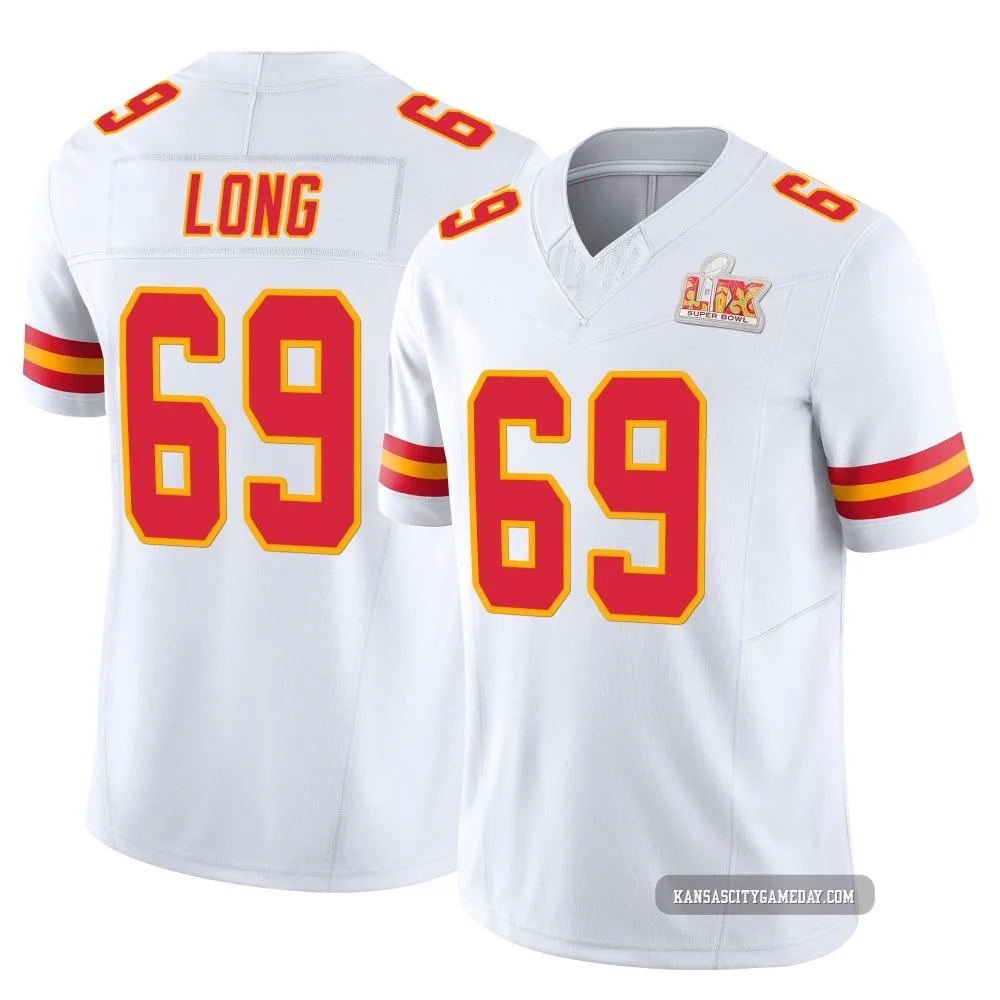 Youth Kyle Long Kansas City Chiefs ＃69 Limited White Vapor F.U.S.E. Super Bowl LIX Jersey