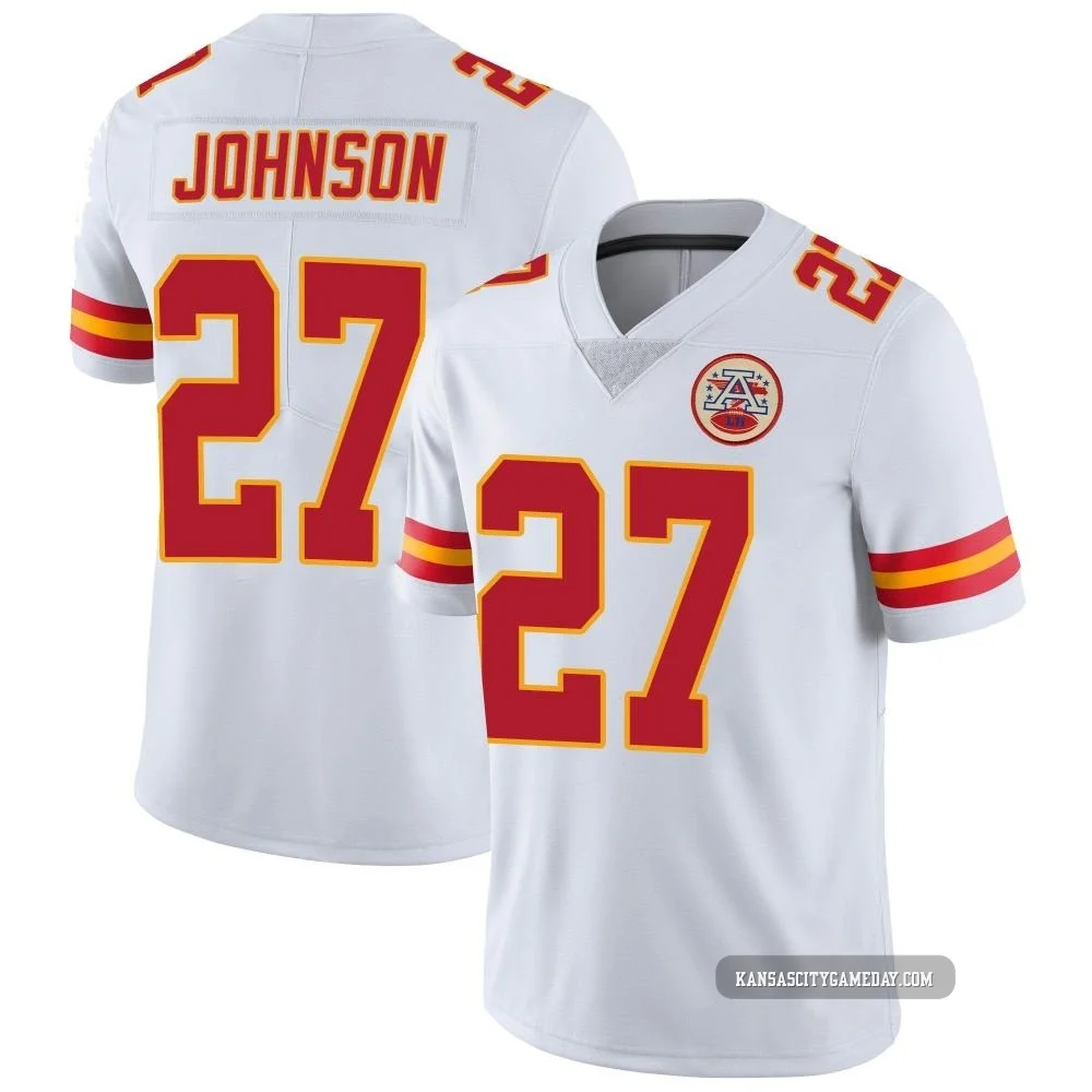 Youth Larry Johnson Kansas City Chiefs ＃27 Limited White Vapor Untouchable Jersey