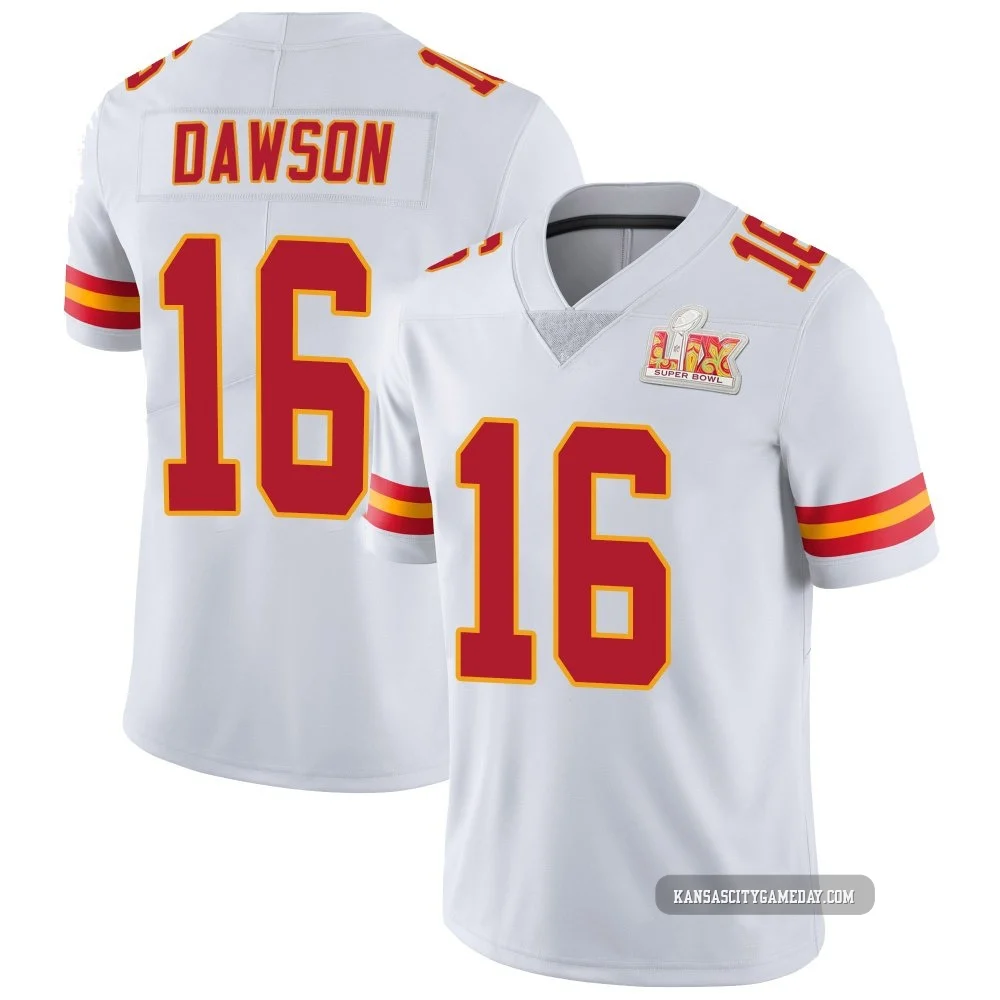 Youth Len Dawson Kansas City Chiefs ＃16 Limited White Vapor Untouchable Super Bowl LIX Jersey
