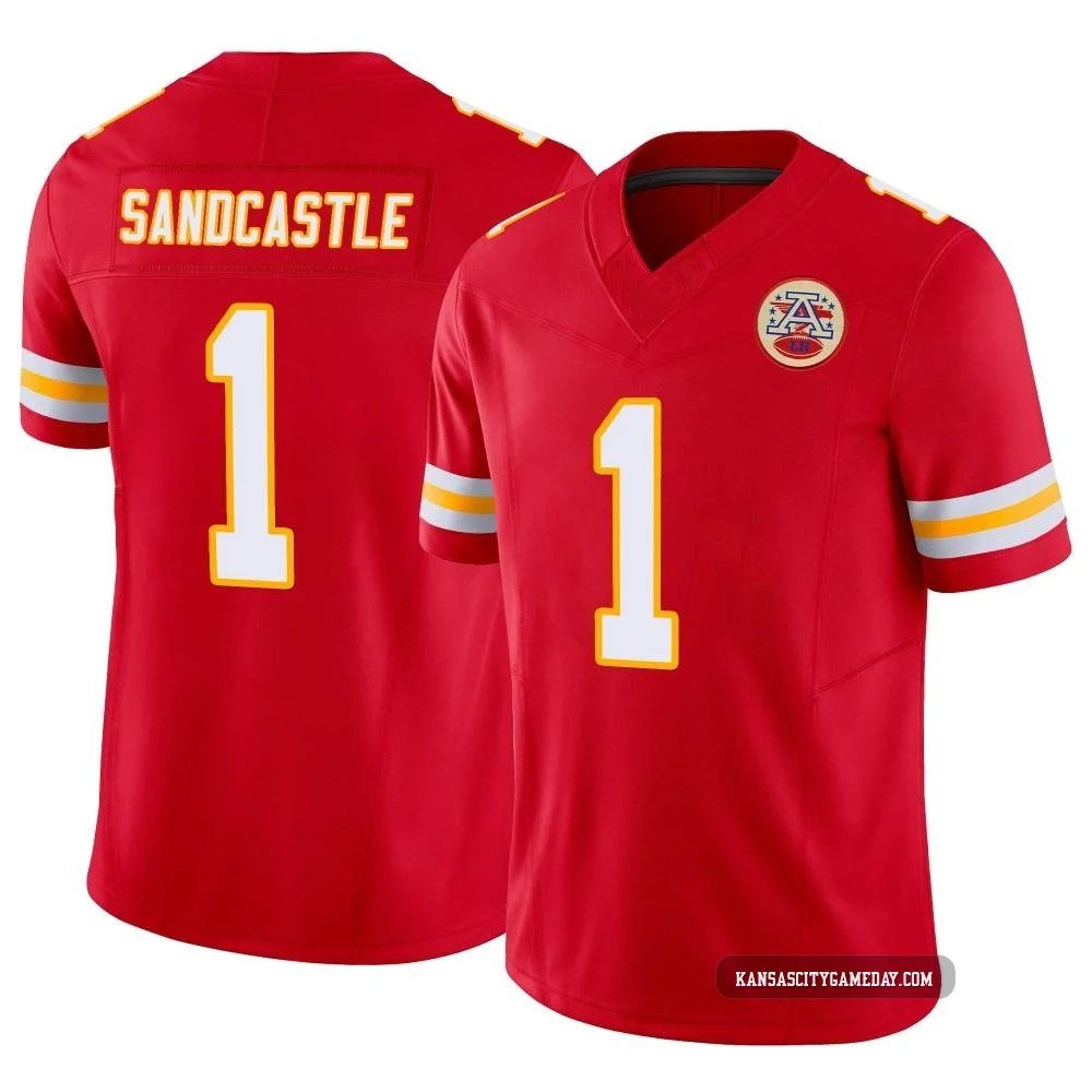 Youth Leon Sandcastle Kansas City Chiefs ＃1 Limited Red Vapor F.U.S.E. Jersey