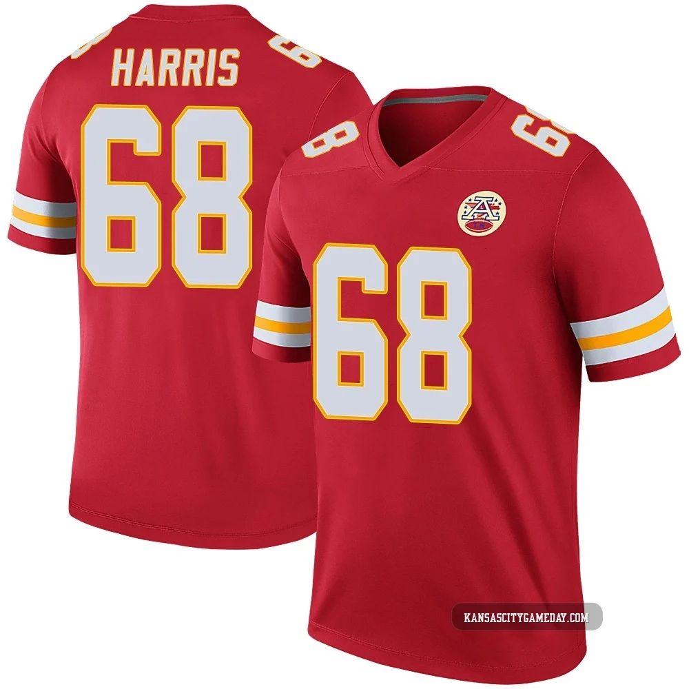 Youth Marcus Harris Kansas City Chiefs ＃68 Legend Red Color Rush Jersey