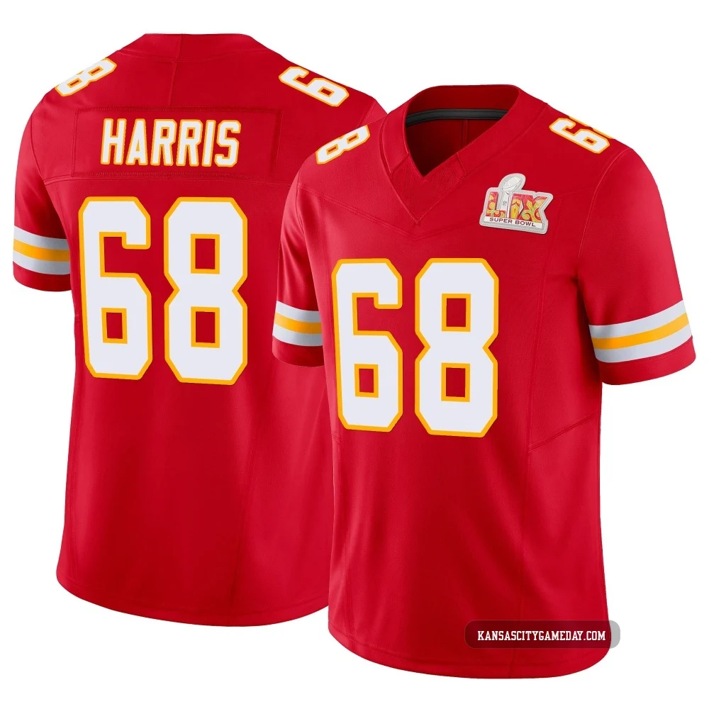 Youth Marcus Harris Kansas City Chiefs ＃68 Limited Red Vapor F.U.S.E. Super Bowl LIX Jersey