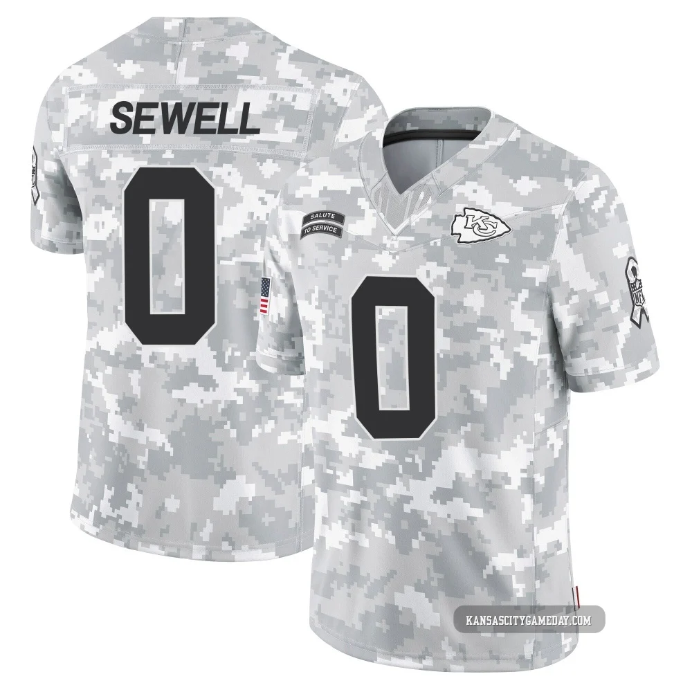 Youth Marlen Sewell Kansas City Chiefs ＃0 Limited Arctic Camo 2024 Salute to Service Jersey