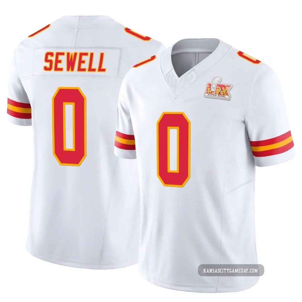 Youth Marlen Sewell Kansas City Chiefs ＃0 Limited White Vapor F.U.S.E. Super Bowl LIX Jersey