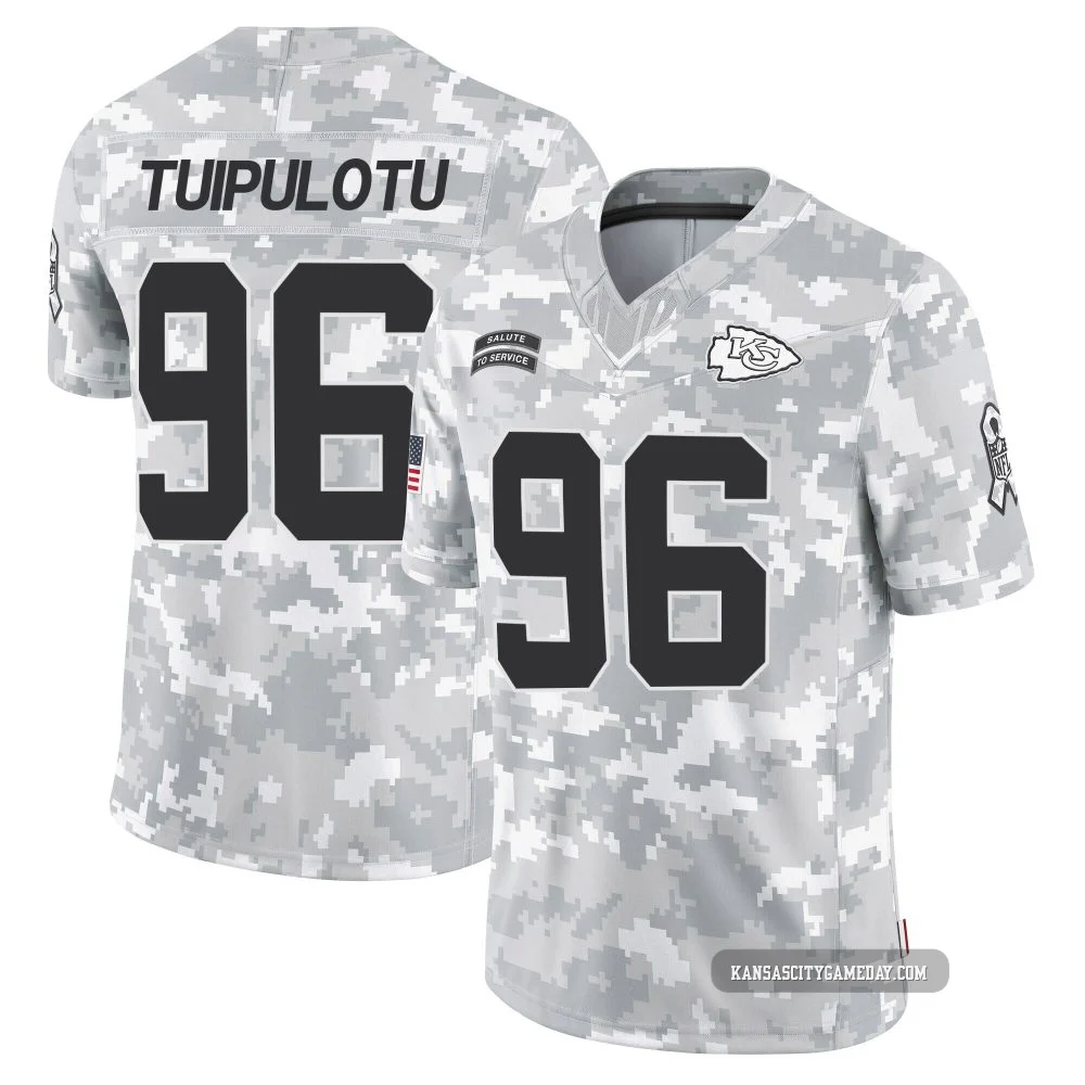 Youth Marlon Tuipulotu Kansas City Chiefs ＃96 Limited Arctic Camo 2024 Salute to Service Jersey
