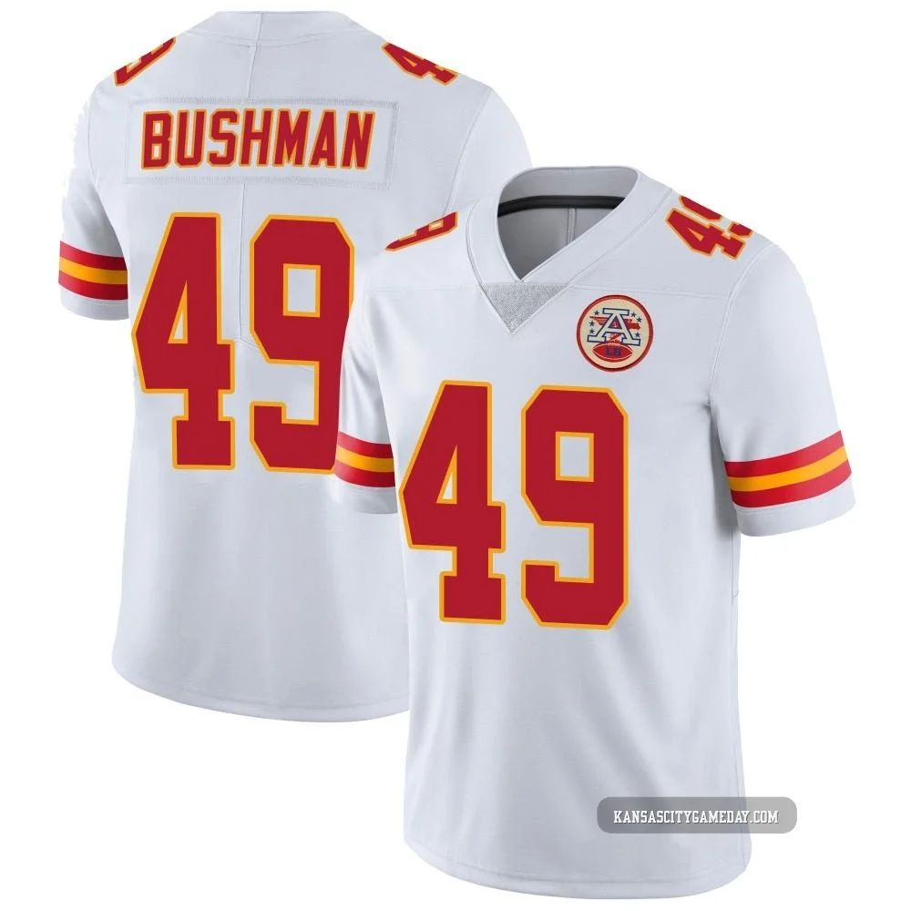 Youth Matt Bushman Kansas City Chiefs ＃49 Limited White Vapor Untouchable Jersey