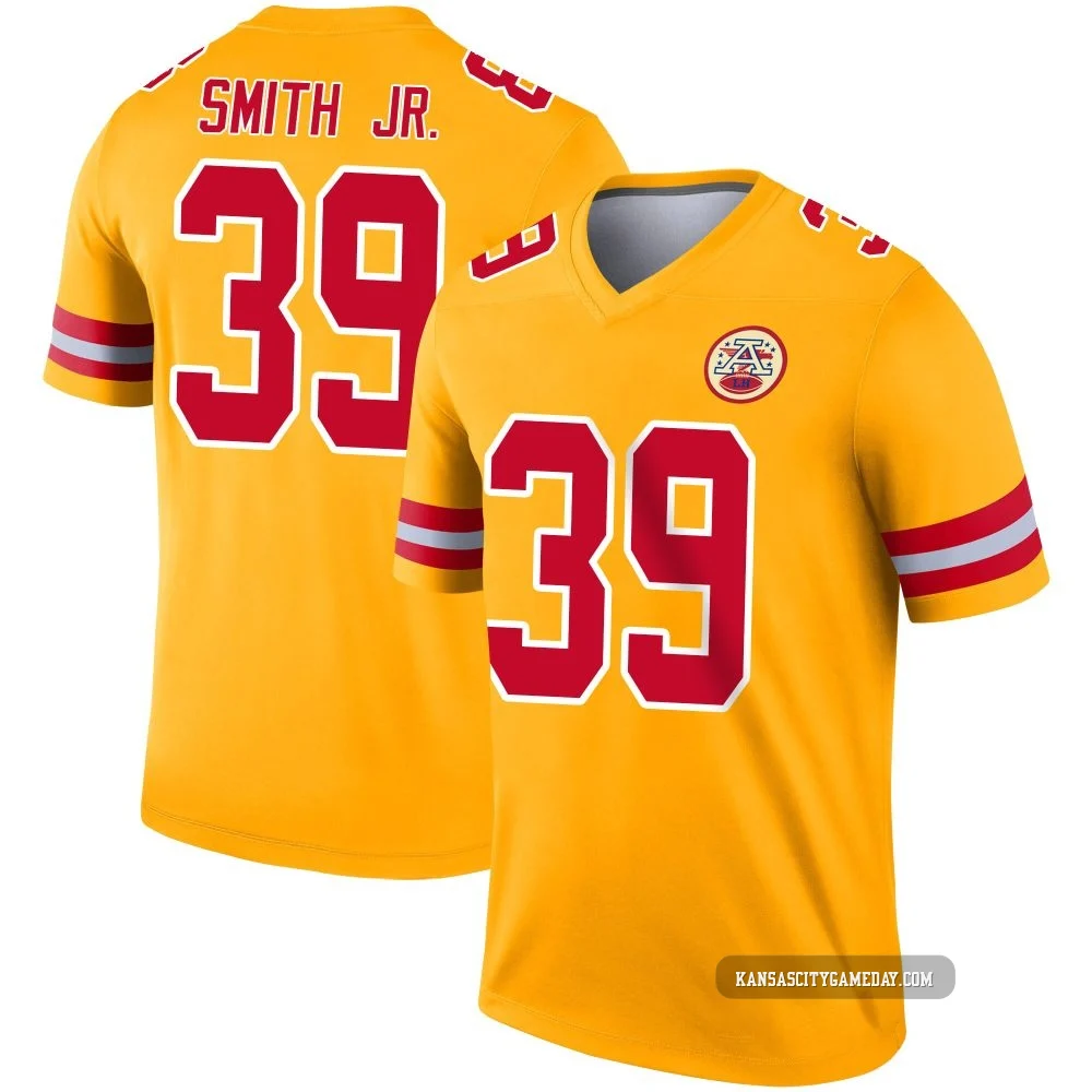 Youth Melvin Smith Jr. Kansas City Chiefs ＃39 Legend Gold Inverted Jersey
