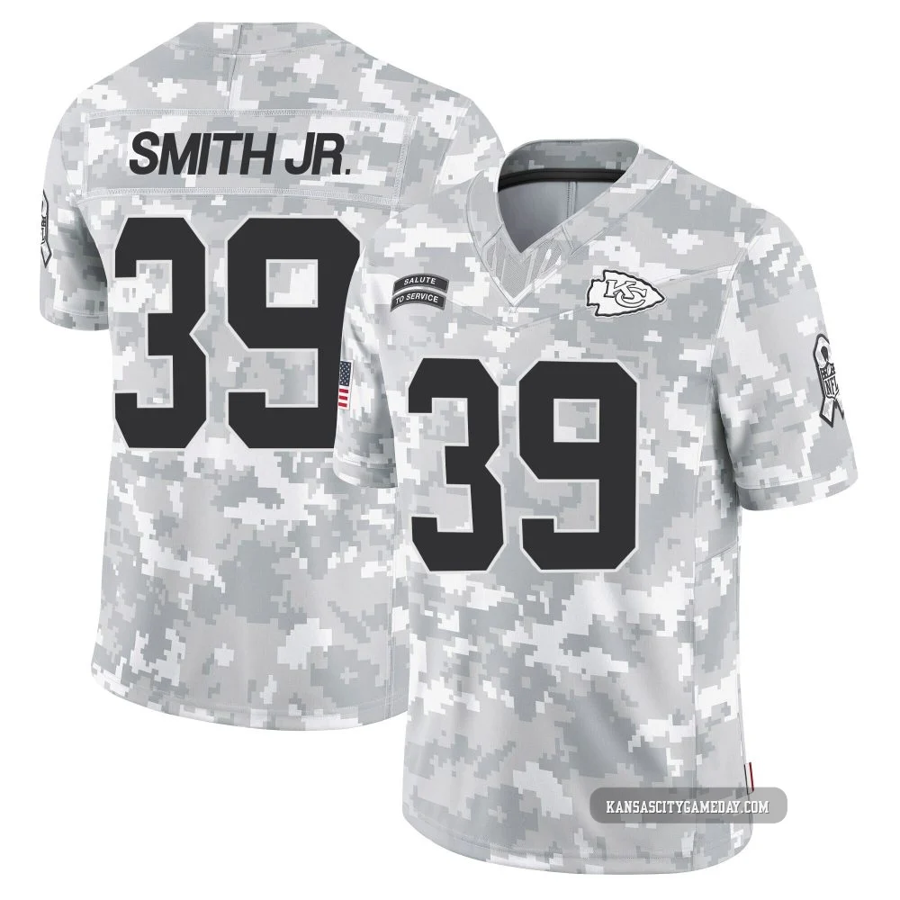 Youth Melvin Smith Jr. Kansas City Chiefs ＃39 Limited Arctic Camo 2024 Salute to Service Jersey
