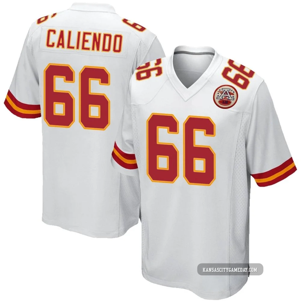 Youth Mike Caliendo Kansas City Chiefs ＃66 Game White Jersey