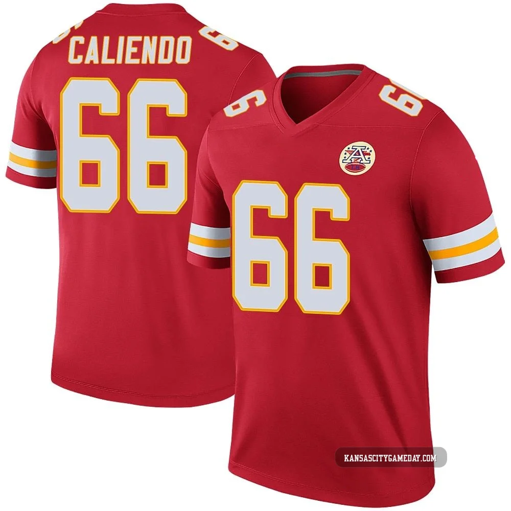 Youth Mike Caliendo Kansas City Chiefs ＃66 Legend Red Color Rush Jersey