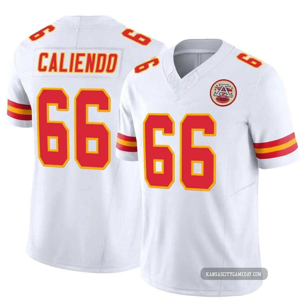 Youth Mike Caliendo Kansas City Chiefs ＃66 Limited White Vapor F.U.S.E. Jersey
