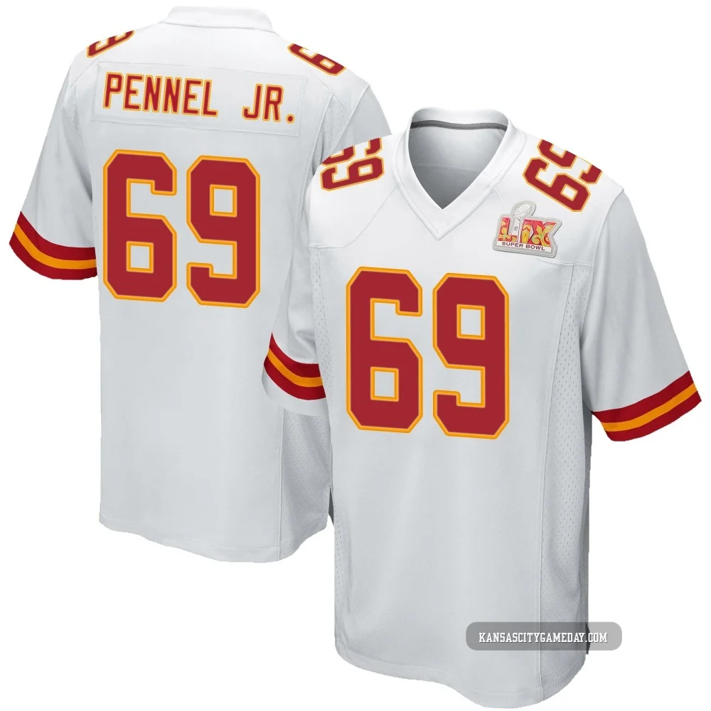 Youth Mike Pennel Jr. Kansas City Chiefs ＃69 Game White Super Bowl LIX Jersey