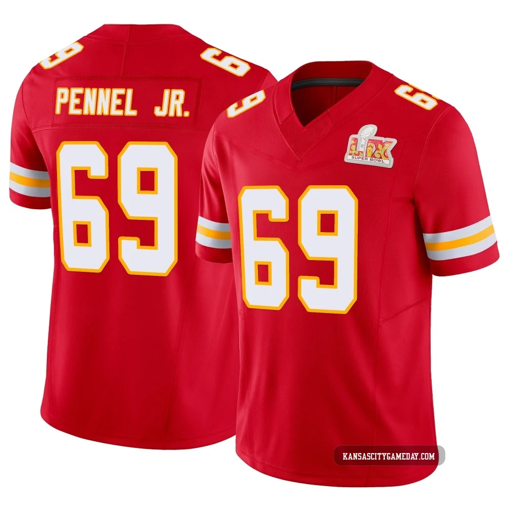 Youth Mike Pennel Jr. Kansas City Chiefs ＃69 Limited Red Vapor F.U.S.E. Super Bowl LIX Jersey