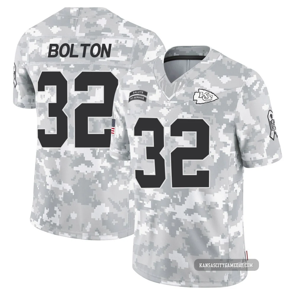 Youth Nick Bolton Kansas City Chiefs ＃32 Limited Arctic Camo 2024 Salute to Service Jersey