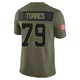 Youth Nick Torres Kansas City Chiefs ＃79 Limited Olive 2025 Salute to Service Jersey