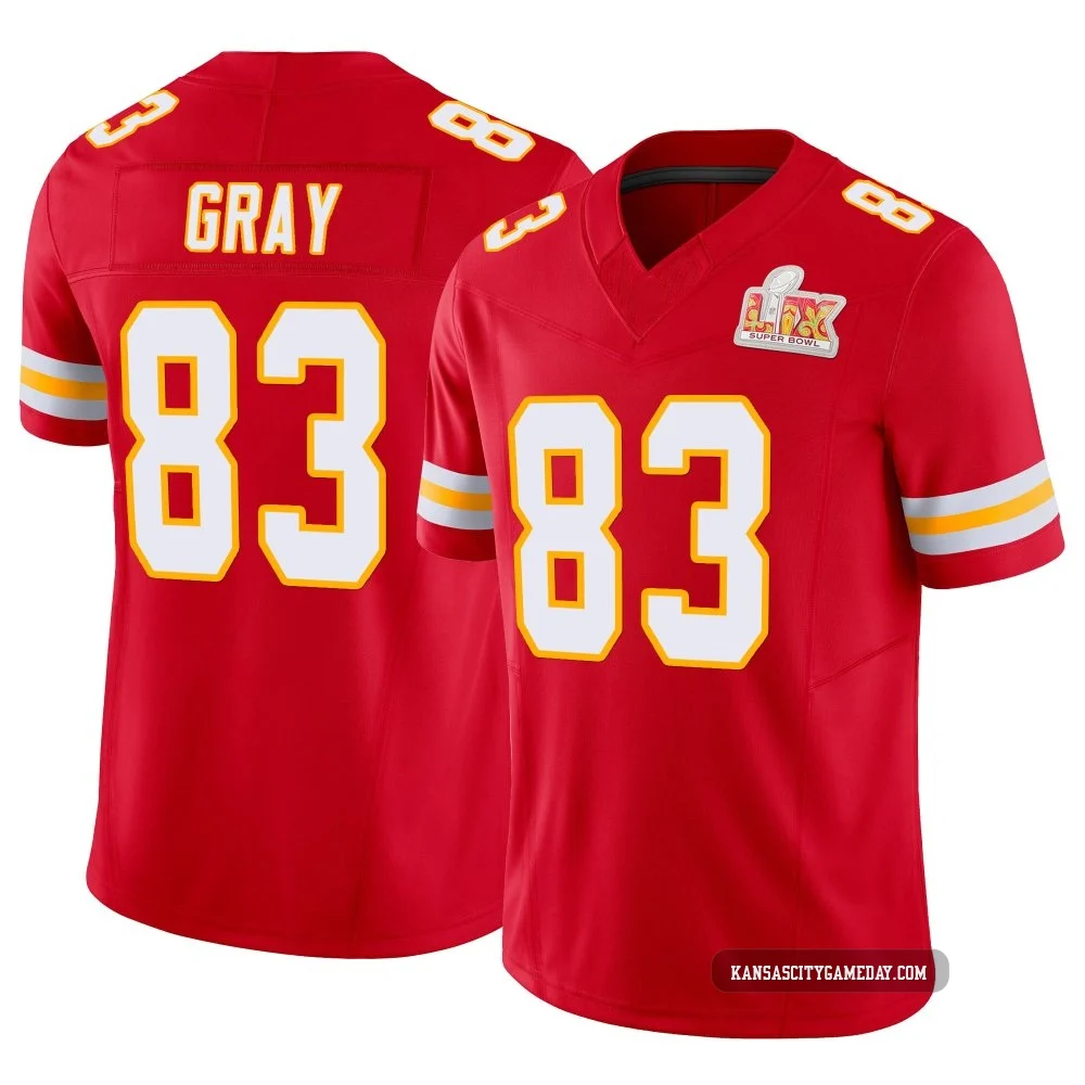 Youth Noah Gray Kansas City Chiefs ＃83 Limited Red Vapor F.U.S.E. Super Bowl LIX Jersey