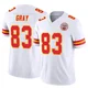 Youth Noah Gray Kansas City Chiefs ＃83 Limited White Vapor F.U.S.E. Jersey