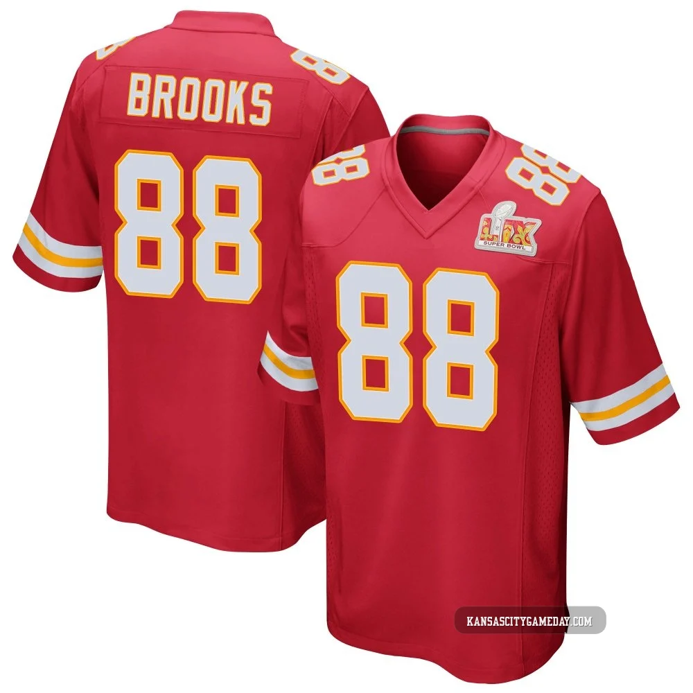 Youth Phillip Brooks Kansas City Chiefs ＃88 Game Red Team Color Super Bowl LIX Jersey