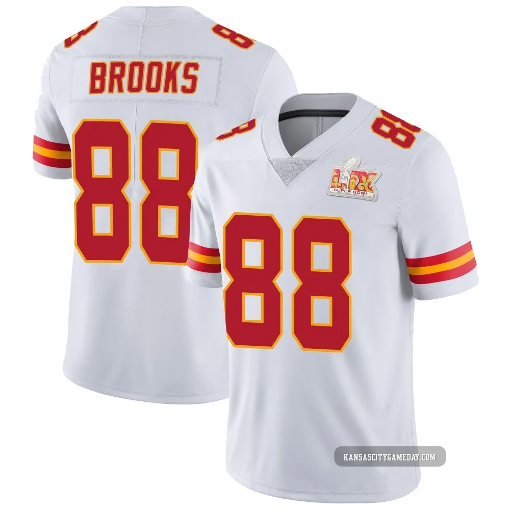 Youth Phillip Brooks Kansas City Chiefs ＃88 Limited White Vapor Untouchable Super Bowl LIX Jersey