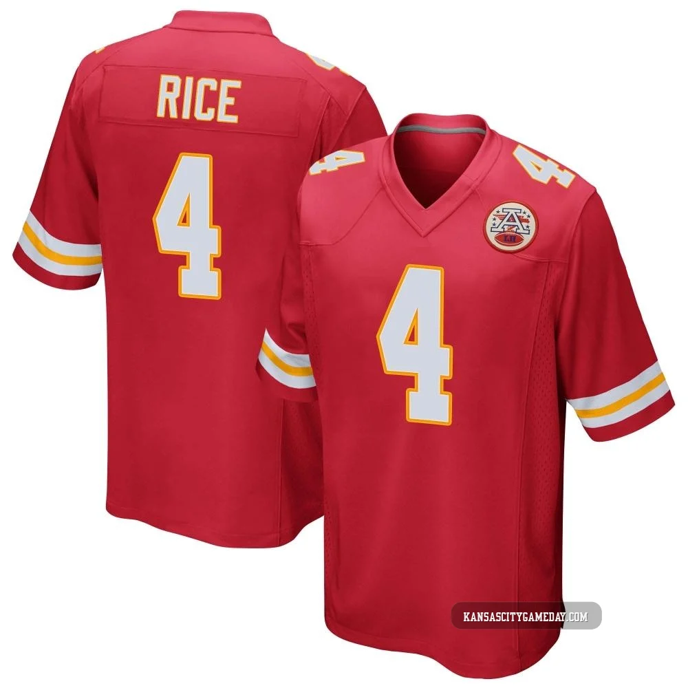 Youth Rashee Rice Kansas City Chiefs ＃4 Game Red Team Color Jersey