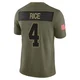 Youth Rashee Rice Kansas City Chiefs ＃4 Limited Olive 2025 Salute to Service Jersey